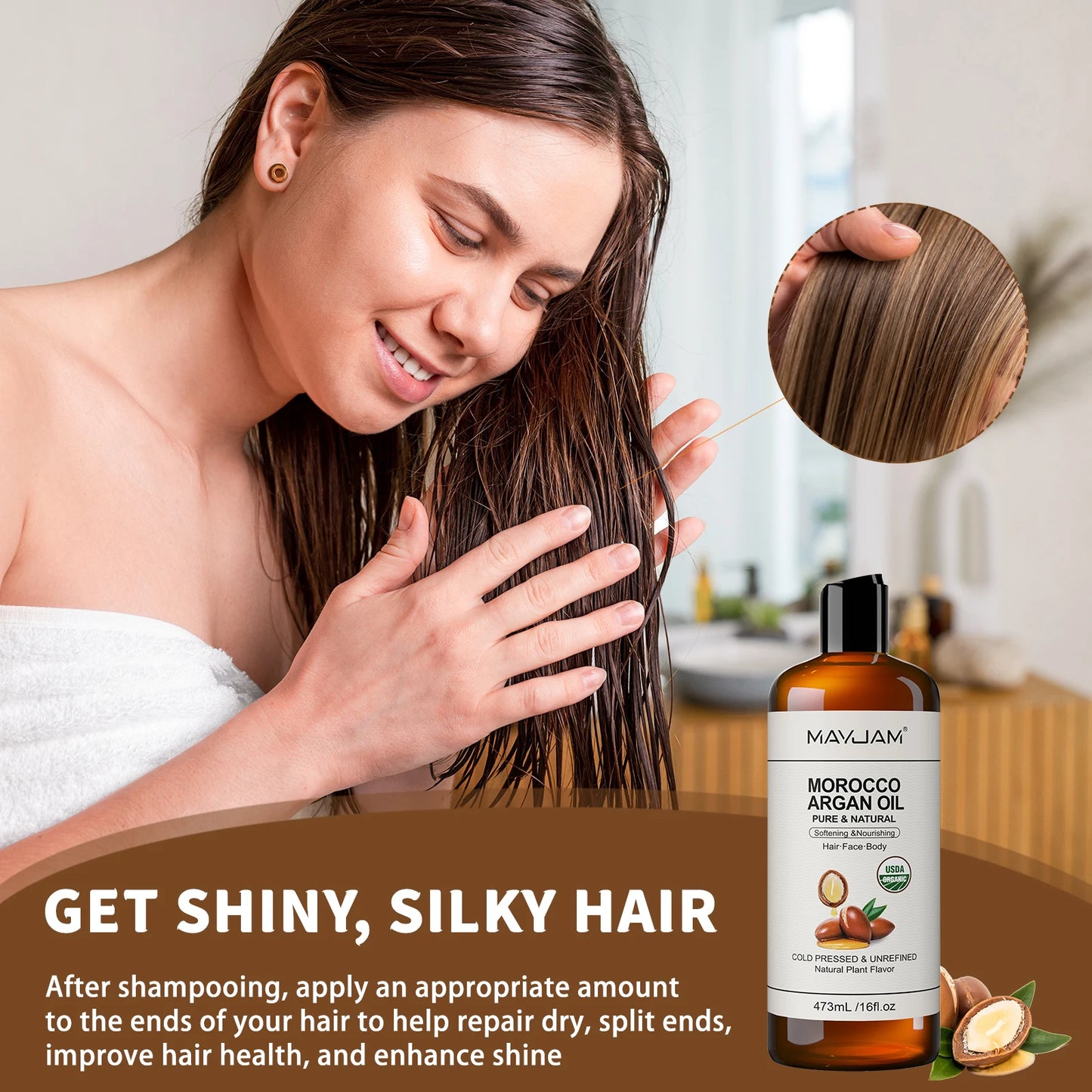 WELLUXE Pure Organic Coconut Oil — Hawaii Wellness Essential Hair · Skin · Body Massage | 473ml