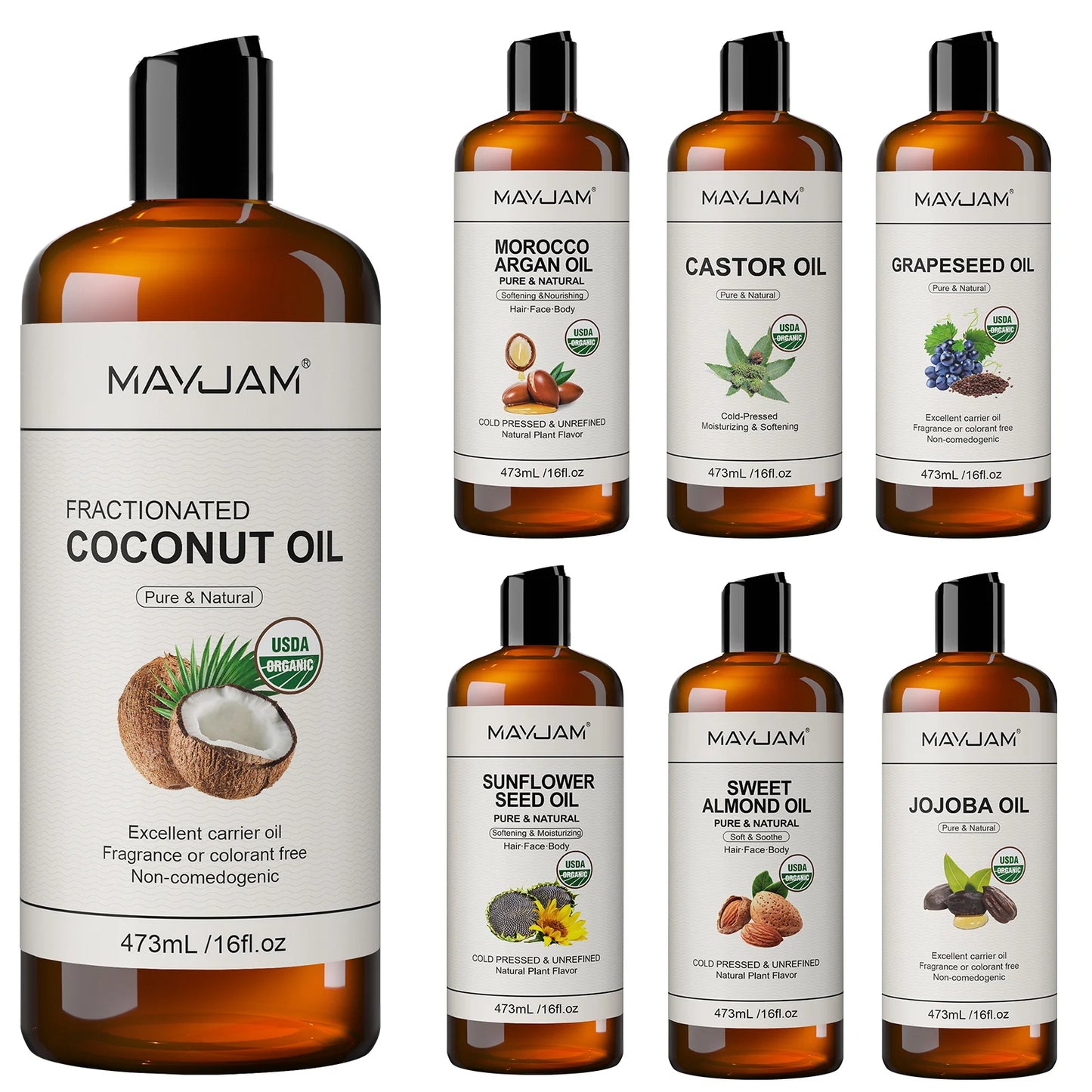 WELLUXE Pure Organic Coconut Oil — Hawaii Wellness Essential Hair · Skin · Body Massage | 473ml